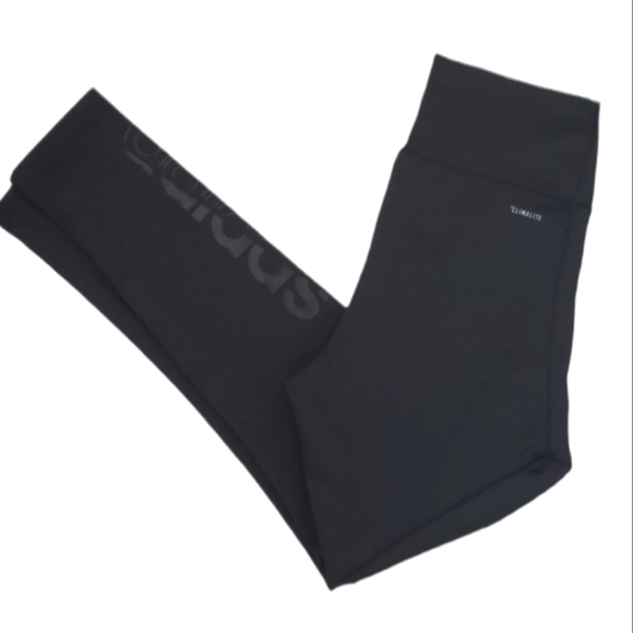 ADIDAS Climalite Claasic Black 7/8 High Rise Leggings Sz S - Picture 1 of 12